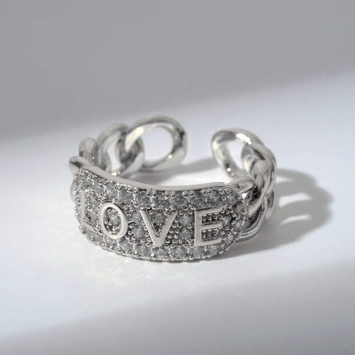 Кольцо Love, цвет белый в серебре, безразмерное
Кольцо Love, цвет белый в серебре, безразмерное