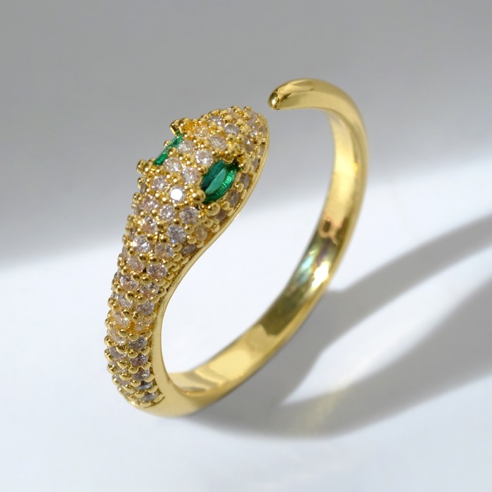 Кольцо "Змейка" маленькая, цвет бело-зелёный в золоте, безразмерное
Кольцо "Змейка" маленькая, цвет бело-зелёный в золоте, безразмерное