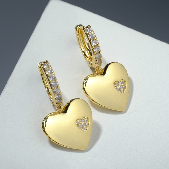 Серьги со стразами "Сердечки" пухлые, цвет белый в золоте
Серьги со стразами "Сердечки" пухлые, цвет белый в золоте