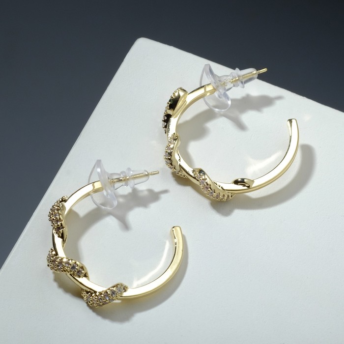 Серьги-кольца "Змея" обвивающая, цвет белый в золоте
Серьги-кольца "Змея" обвивающая, цвет белый в золоте