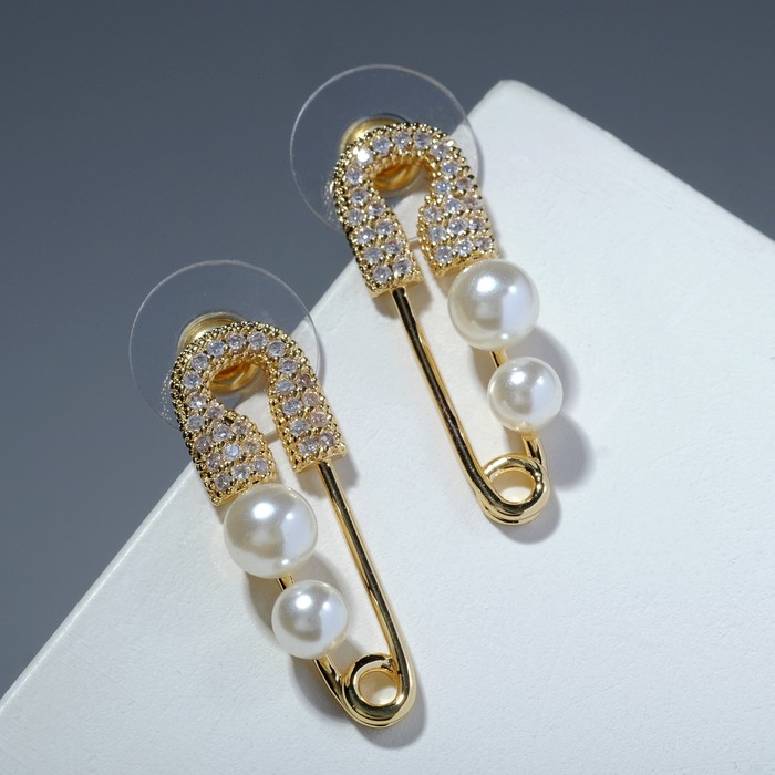 Серьги с жемчугом "Булавки" с жемчужинами, цвет белый в золоте
Серьги с жемчугом "Булавки" с жемчужинами, цвет белый в золоте