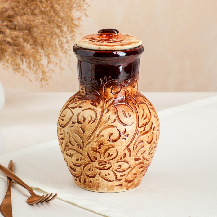 Кувшин "Деревенский", с крышкой, резка, под шамот, 1.3 л
Кувшин "Деревенский", с крышкой, резка, под шамот, 1.3 л