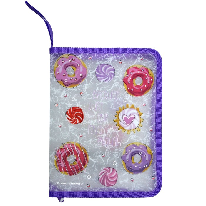 Папка пластиковая А5, молния вокруг, 400 мкм, "Сладкое настроение. Пончики" 
Папка пластиковая А5, молния вокруг, 400 мкм, "Сладкое настроение. Пончики"