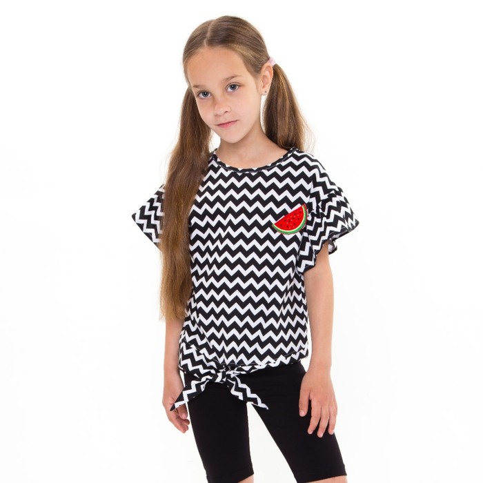 Футболка для девочки, цвет чёрный/белый, рост 116
Футболка для девочки, цвет чёрный/белый, рост 116