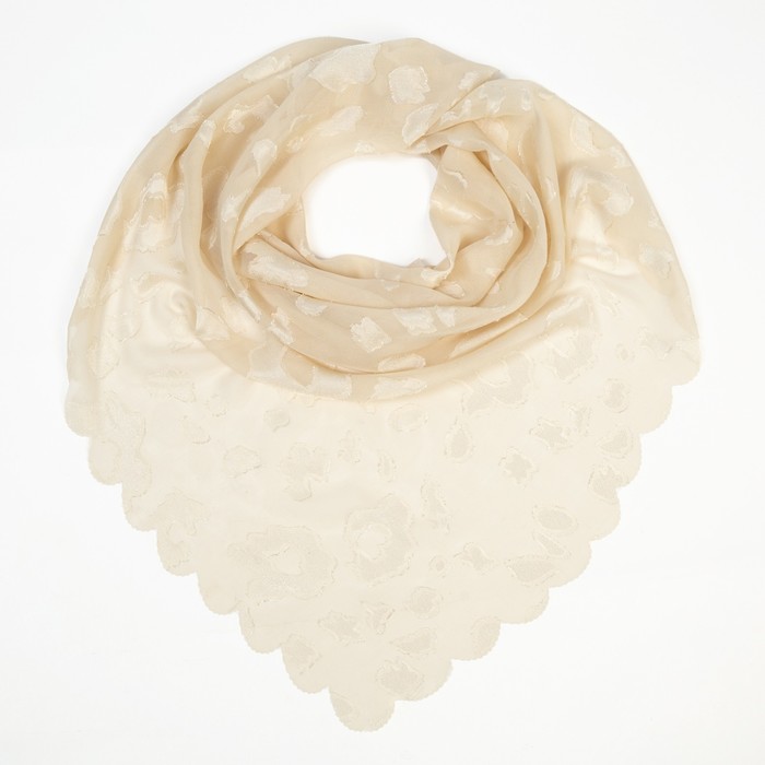 Платок женский текстильный KC1976_7, цвет молочный, р-р 70х70 
Платок женский текстильный KC1976_7, цвет молочный, р-р 70х70