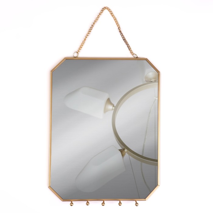 фото Зеркало настенное «геометрия», зеркальная поверхность 19,3 × 24,4 см, цвет золотистый queen fair