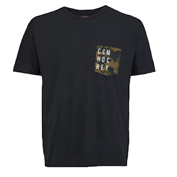 фото Футболка мужская ccm camo pocket s/s tee sr black m, размер m eur (3587458)
