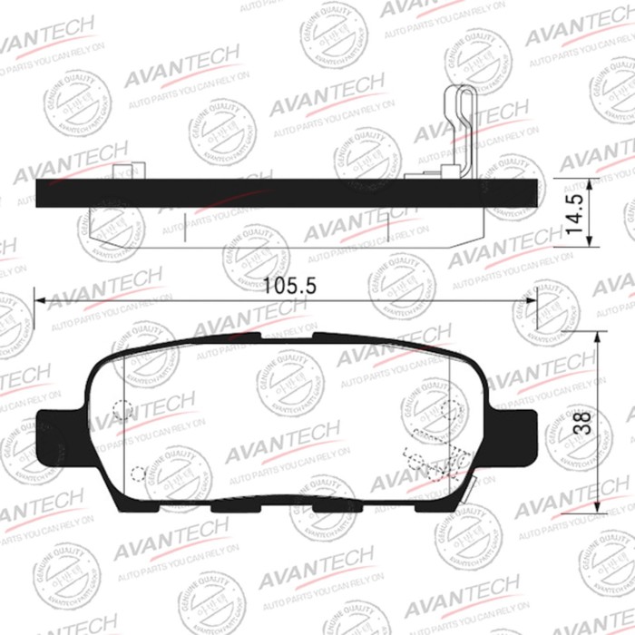 Колодки тормозные дисковые Avantech (противоскрипная пластина в компл.) AV1041
Колодки тормозные дисковые Avantech (противоскрипная пластина в компл.) AV1041