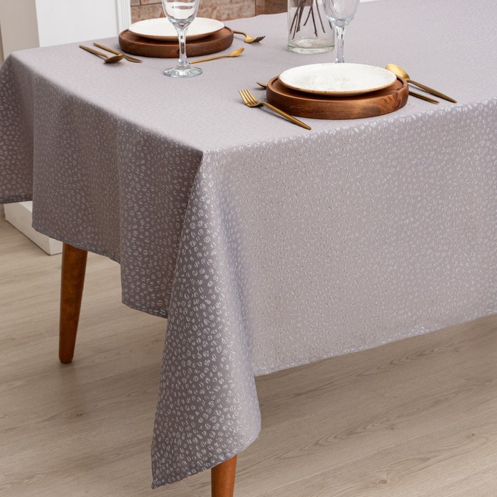 фото Скатерть этель "grey" цв.серый, 142*180 +/-3 см, 115 ±10 гр,100% п/э