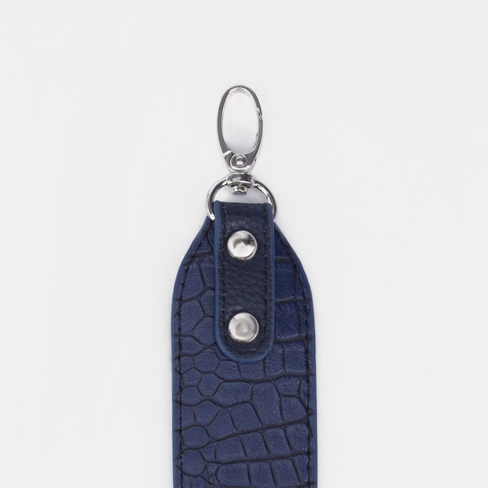 фото Ремень для сумки в-9, никель textura, 100 синий/синий крокодил