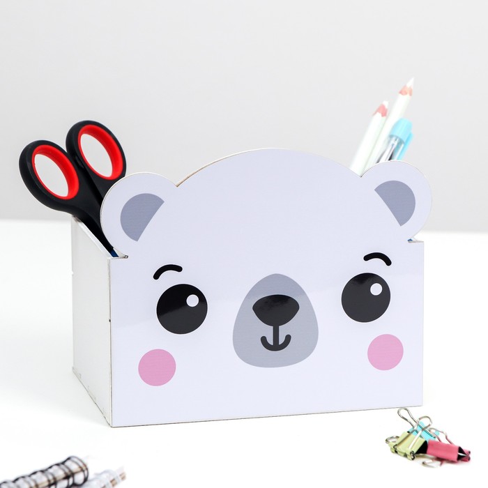 фото Органайзер для канцтоваров "белый медведь"