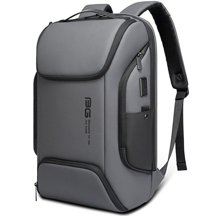 фото Bg7267 рюкзак bange, отдел на молнии, с usb, цвет серый (15.6"), 30х15х47см