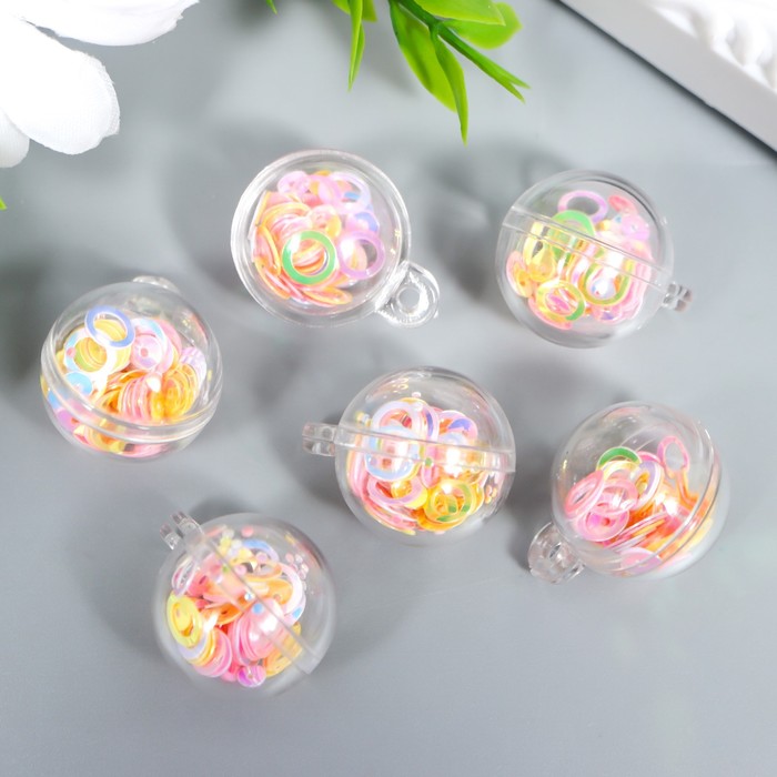 фото Подвеска для творчества пластик "шар - кружочки" 2,5х2 см арт узор