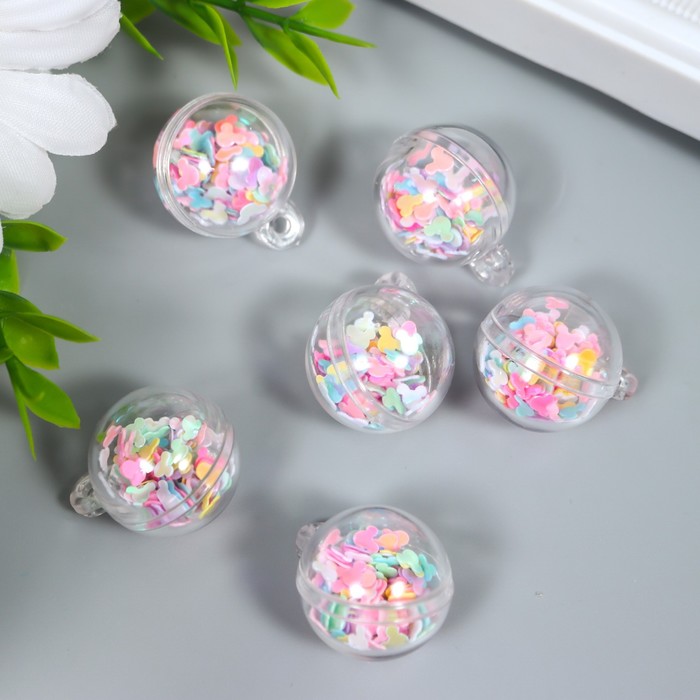 фото Подвеска для творчества пластик "шар - мышки" 2,5х2 см арт узор