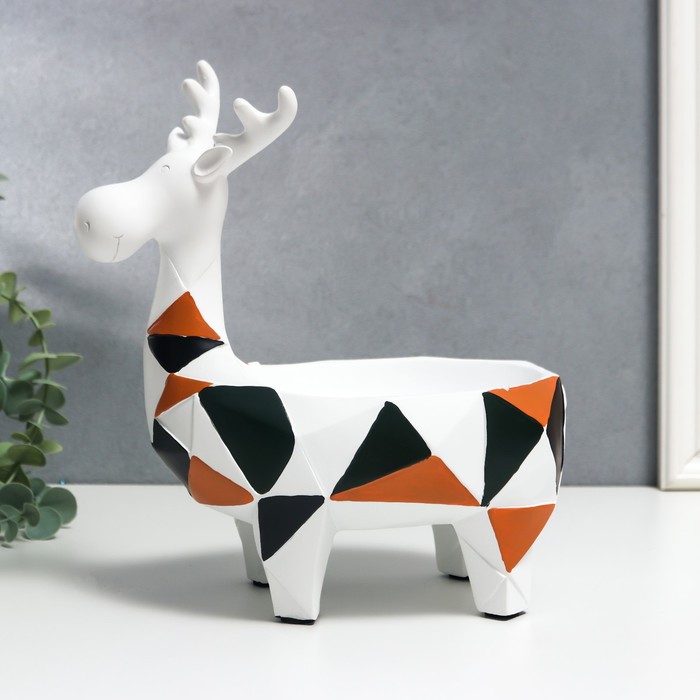 фото Сувенир полистоун 3d подставка "лосик. цветная геометрия" 25х13,5х22 см