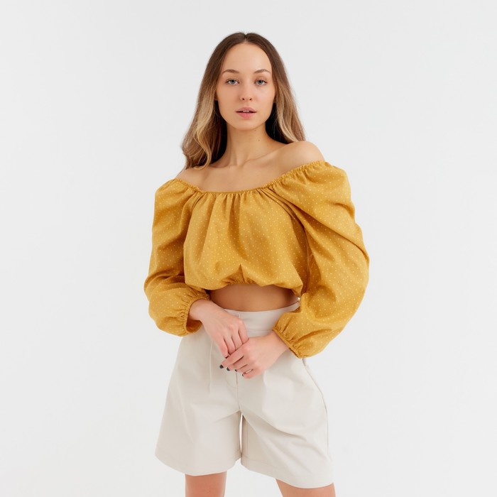 фото Топ женский minaku: enjoy цвет горчица, р-р 46