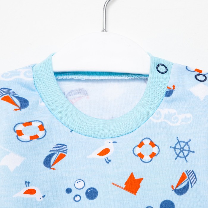 фото Лонгслив детский, цвет голубой, рост 62 см мой малыш