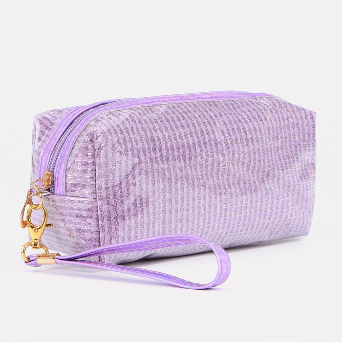 фото Косметичка дорожная, отдел на молнии, цвет сиреневый