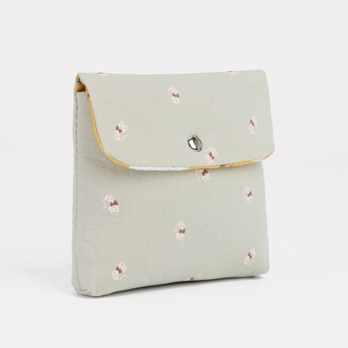 фото Косметичка дорожная, отдел на кнопке, цвет серый