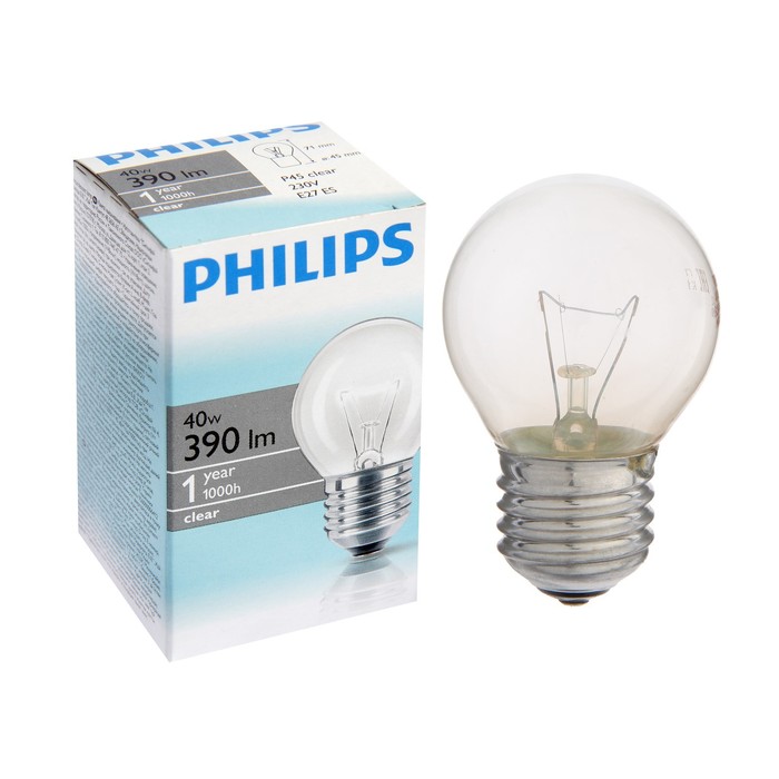 фото Лампа накаливания philips stan p45 cl 1ct/10x10, e27, 40 вт, 230 в