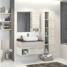 Тумба-умывальник COMFORTY «Прага-90» цвет дуб белый с антрацитовой столеш. с рак. T-Y9378
Тумба-умывальник COMFORTY «Прага-90» цвет дуб белый с антрацитовой столеш. с рак. T-Y9378