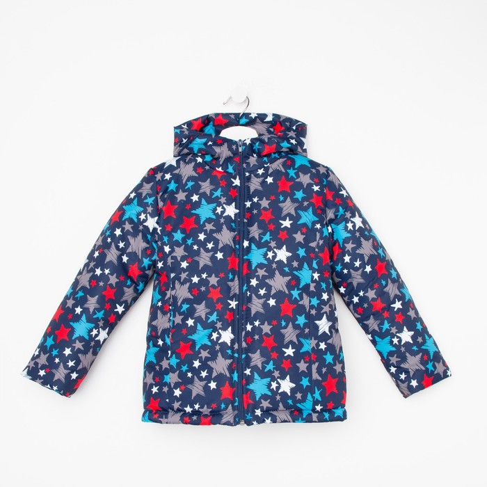 фото Куртка для мальчика, цвет синий/звёзды, рост 98-104 см ольга