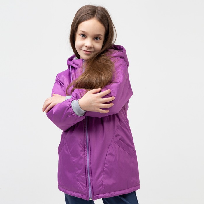 фото Куртка для девочки, цвет сиреневый, рост 110-116 см ольга