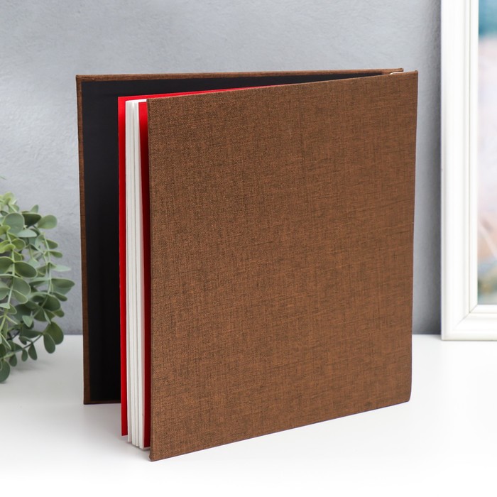 фото Фотоальбом 20 листов "джинс шоколад" текстиль 28х27 см