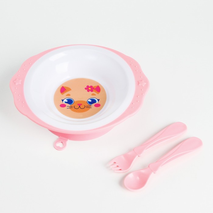 фото Набор посуды "которусалка" тарелка на присоске 250мл, вилка, ложка mum&baby