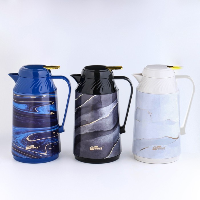 фото Термос со стеклянной колбой 1 л, сохраняет тепло 12 ч, микс