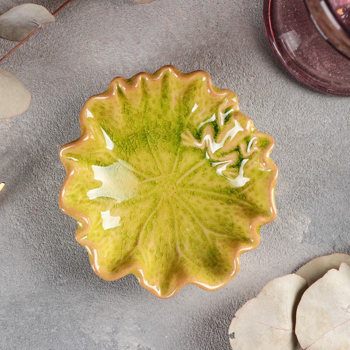 фото Миска "лягушка" 10x2,5 см, цвет зелёный