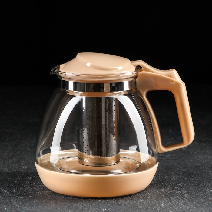 фото Чайник заварочный с металл ситом "джони" 1500 мл, цвет микс