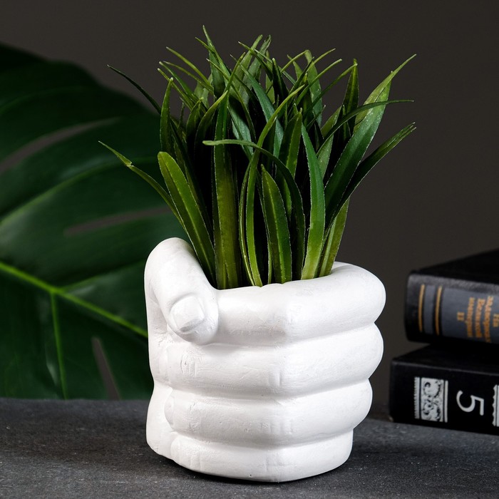 фото Кашпо - органайзер "сжатый кулак" перламутр, 10х10х10см хорошие сувениры