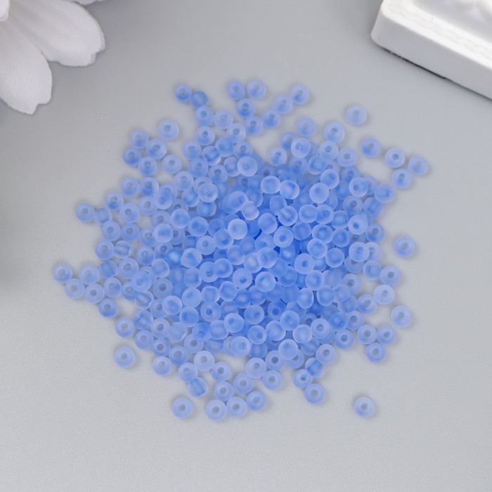 фото Бисер стекло 8/0 "матовый полупрозрачный. джинса" 10 гр арт узор