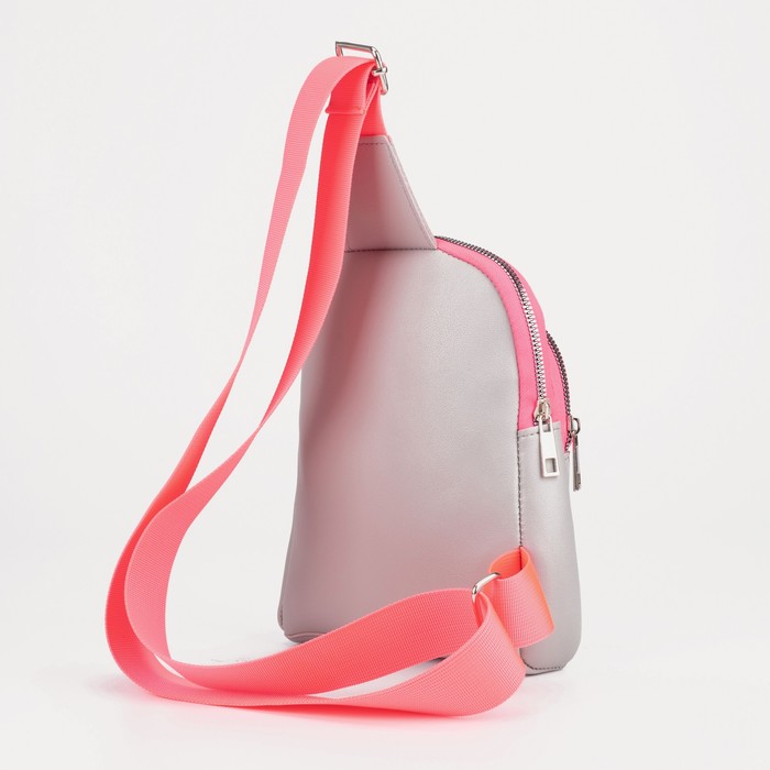 фото Сумка слинг молодёжная textura, искусственная кожа, цвет серый