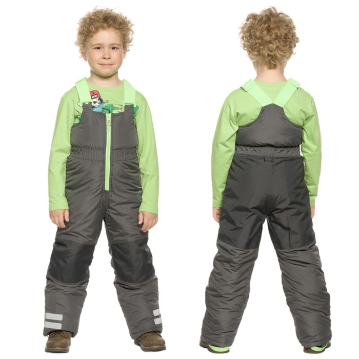 фото Полукомбинезон для мальчиков, рост 116 см, цвет тёмно-серый pelican