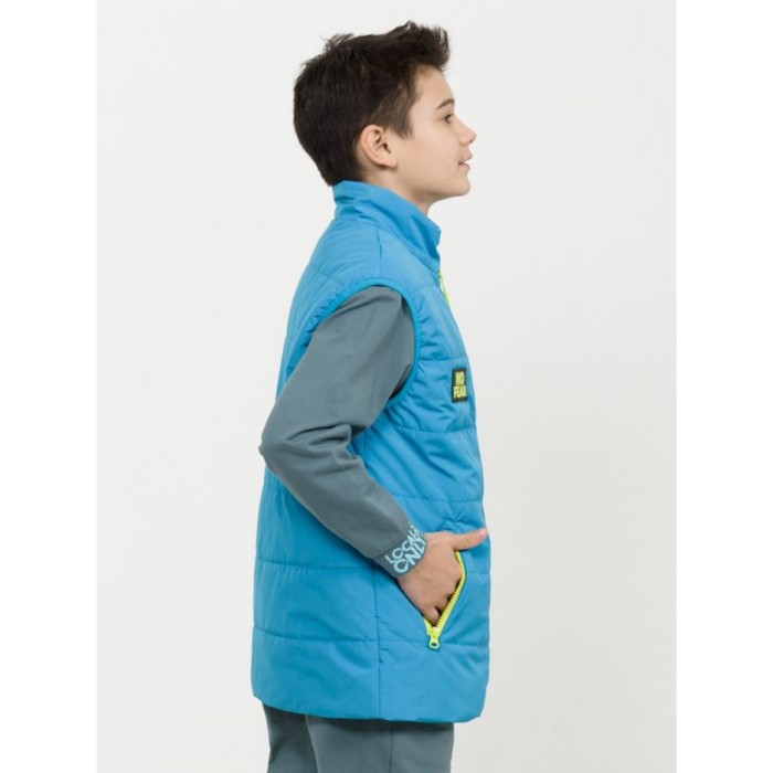 фото Жилет для мальчиков, рост 146 см, цвет голубой pelican