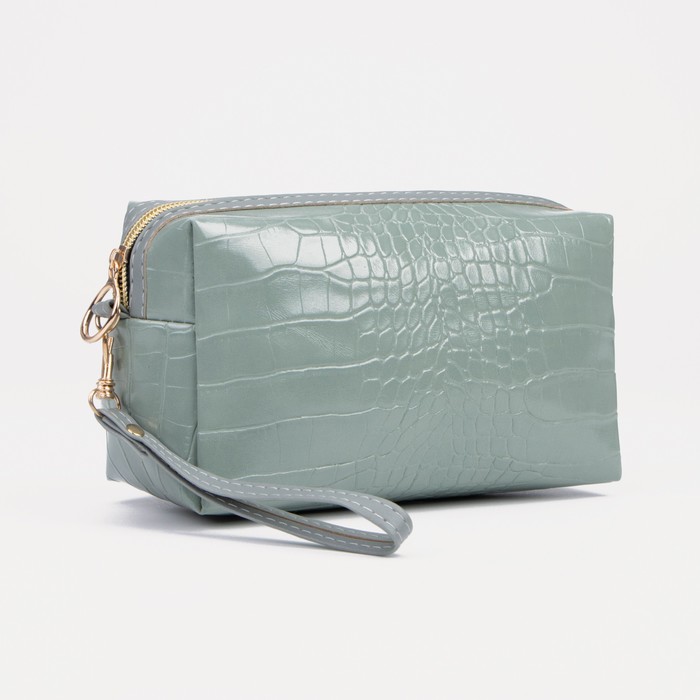 фото Косметичка 18*9*10 см, отд на молнии, зеленый