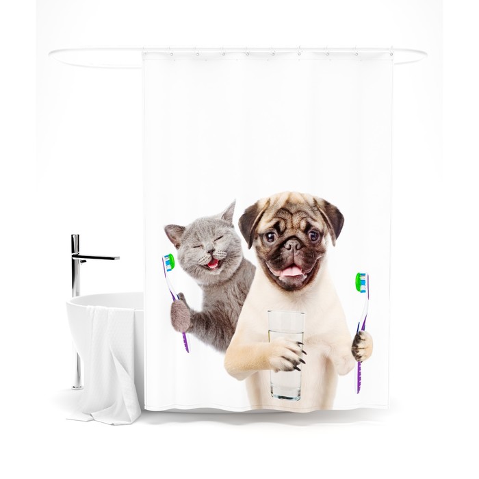 Шторка для ванной «Сирень» «А ты почистил зубы», 145х180 см, цвет белый
Шторка для ванной «Сирень» «А ты почистил зубы», 145х180 см, цвет белый