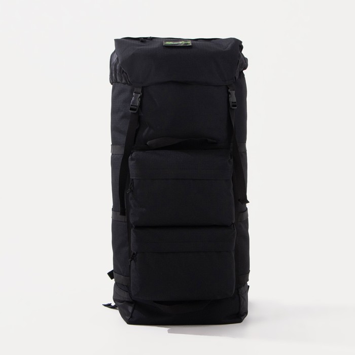 фото Рюкзак туристический на стяжке, 100 л, 4 наружных кармана, цвет чёрный huntsman