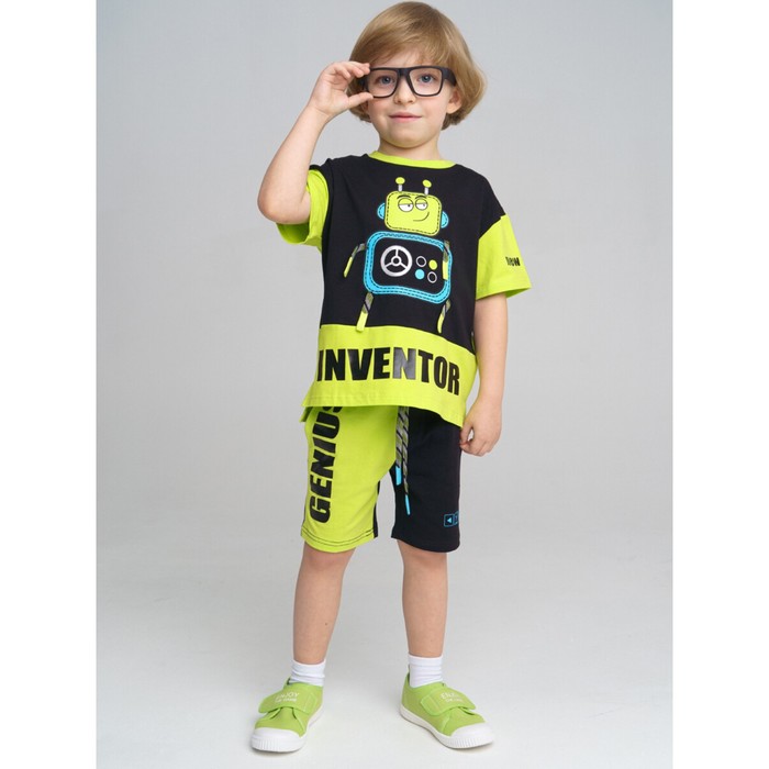 фото Комплект для мальчика: футболка, шорты, рост 122 см playtoday