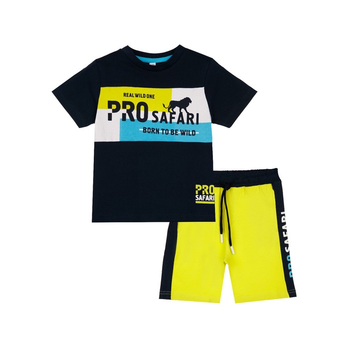 фото Комплект для мальчика: футболка, шорты, рост 98 см playtoday