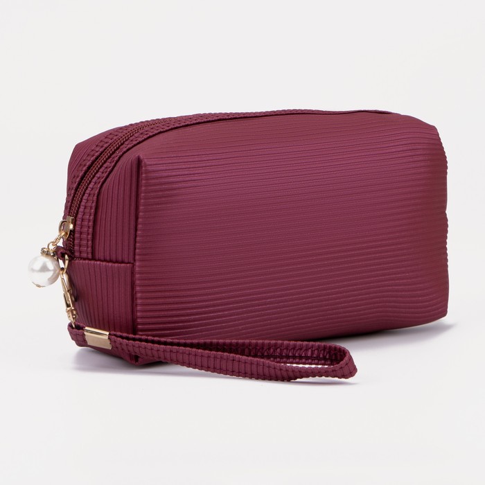 фото Косметичка на молнии, цвет бордовый