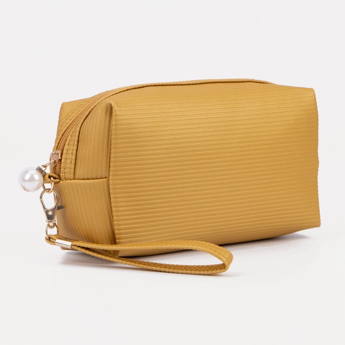 фото Косметичка на молнии, цвет горчичный