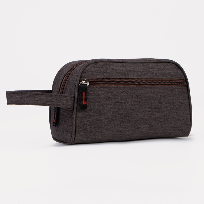 фото Косметичка дор l-8055, 22*8,5*14, отд на молнии, н/карман, коричневый