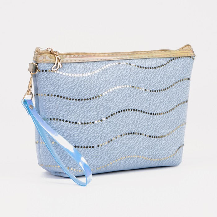 фото Косметичка дор l-12058-54, 19*9*10, отд на молнии, с ручкой, голубой