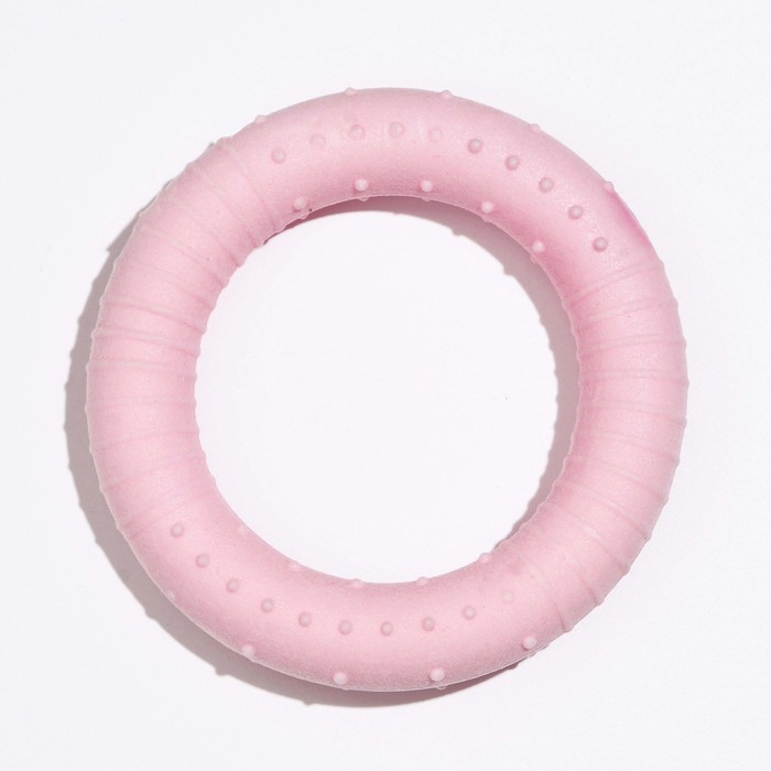 фото Игрушка плавающая для собак "обруч" пижон premium, вспененный tpr, 8 см, розовая