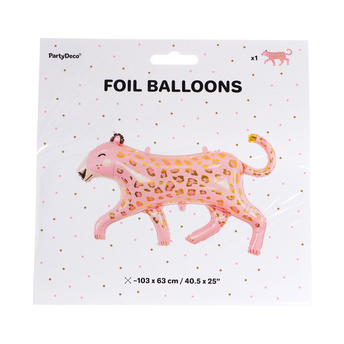 фото Шар фольгированный 41" «леопард» pink, фигура partydeco