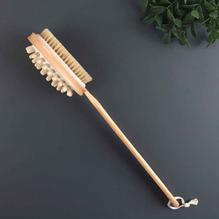 Щётка антицеллюлитная, двухсторонняя, с массажёром, 42 × 7,5 × 13 см
Щётка антицеллюлитная, двухсторонняя, с массажёром, 42 × 7,5 × 13 см