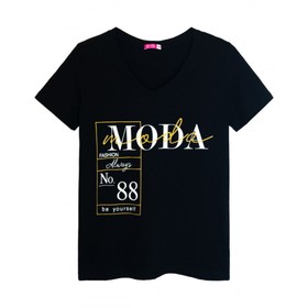 Футболка женская, размер 54, цвет чёрный 
Футболка женская, размер 54, цвет чёрный